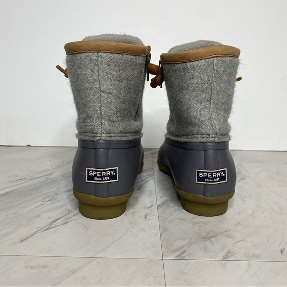 Sperry Saltwater Wool Embossed Water Resistant Duck Boot 7 - Picture 3 of 14